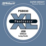 D'Addario PSB030 ProSteels Bass Guitar Single String, Long Scale, .030