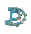Double Moon Tambourine, Light Blue, Glows In The Dark, By dFd