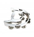 Double Moon Tambourine, White, By dFd