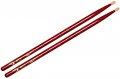 Vater 5A Color Wrap Hickory Drumsticks, Red Sparkle, Nylon Tip, VCR5AN