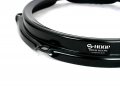 8" 4 Hole S-Hoop Batter Or Resonant Hoop In Black, By Safehoop Drum Rim