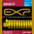 D'Addario EXP11 with NY Steel Acoustic Guitar Strings, 80/20, Coated, Light, 12-53