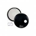 Aquarian 24" Super-Kick III Bass Drum Head Prepack Black, SKIII24, RSM24BK, And DKP2