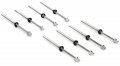 PDP True Pitch Threaded Drum Tension Rods w/Nylon Washer, 4 1/4", 110mm, 8 Pack, Chrome