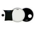 22" Evans EQ3 Batter And Resonant Side Bass Drum Head Pack With EQ Muffling Pad