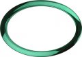 6" Green Chrome Oval Bass Drum Os Bass Head Hole Reinforcement System, HOCG6