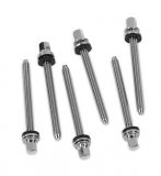 Open Box 2 1/4" DW Chrome True Pitch Tension Rods, Finer Thread, Pack Of 6