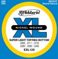 D'Addario Strings Guitar Super Light Top Regular Bottom EXL125