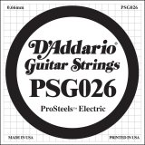D'Addario PSG026 ProSteels Electric Guitar Single String, .026
