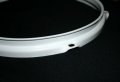 8" 6 Hole 2.3mm Triple Flange Drum Hoop, White Powdercoat, Batter Side