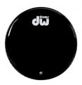 22 Inch DW Gloss Black Resonant Bass Drum Drumhead, Non-Vented, DRDHGB22KN