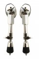 dFd Heavy Duty Pearl Style 2 Position Telescoping Bass Drum Spurs, Pair, Chrome, Brass, Black