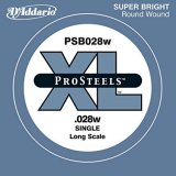 D'Addario PSB028W ProSteels Bass Guitar Single String, Long Scale, .028