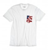 DW American Flag Pocket White T-Shirt - Small, DISCONTINUTED/LIMITED STOCK