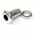 Extra-Long Shaft 1/2" Die Cast Threaded Air Vent Grommet, To 1 1/4 Inch Shells, Chrome, Brass Or Black